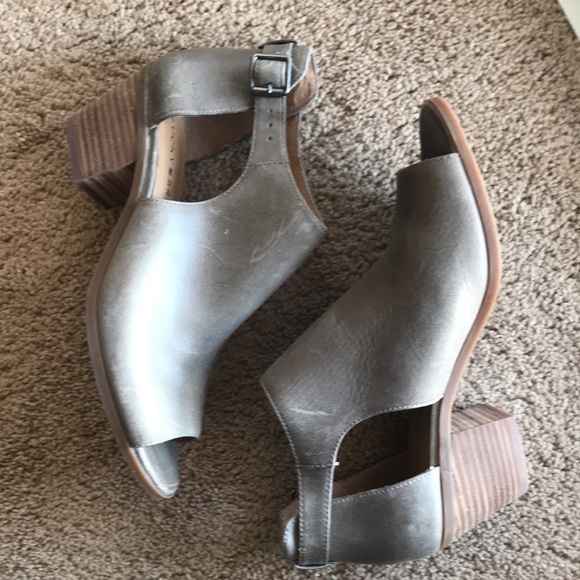 Lucky Brand Barimo Leather Toe Open Bootie Size 7.5 - Picture 5 of 11